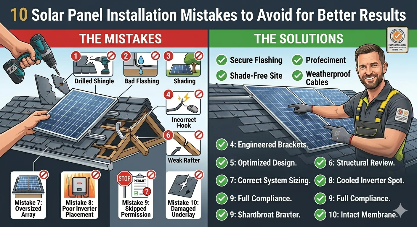 You are currently viewing 10 Solar Panel Installation Mistakes to Avoid for Better Results